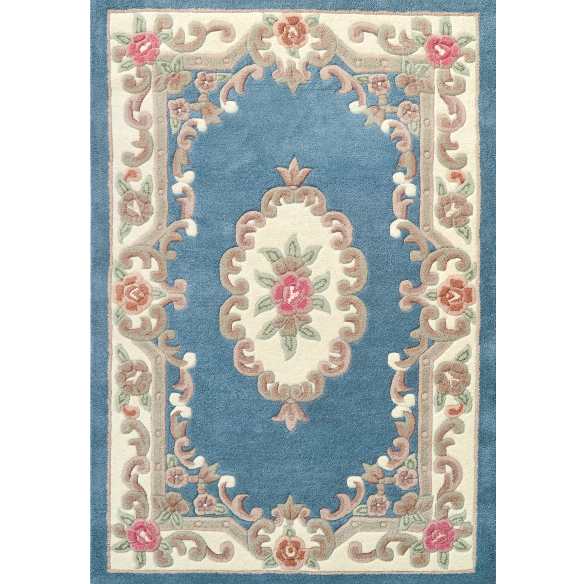 Hand Carved Wool Rug Avalon Blue Rug Club