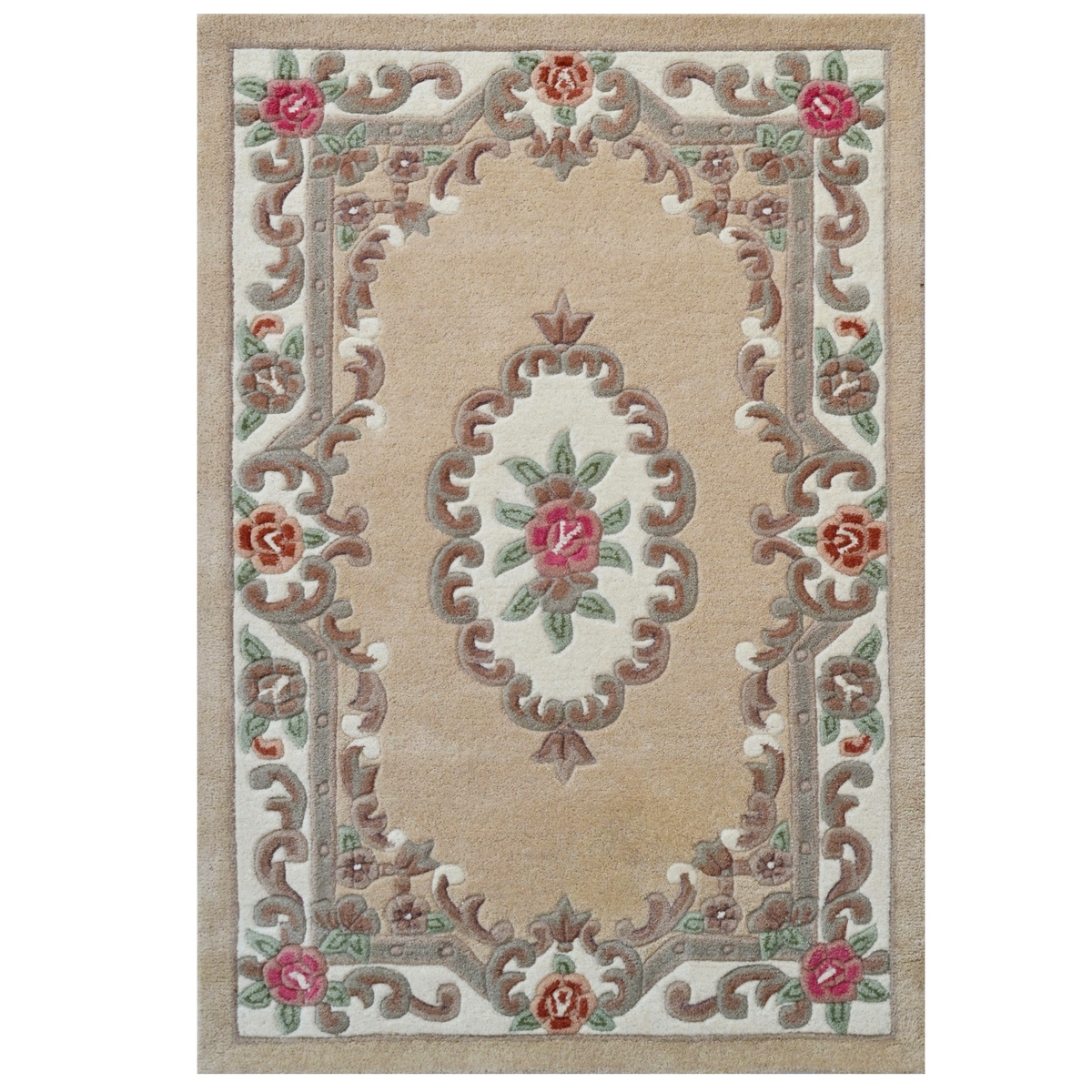 Hand Carved Wool Rug Avalon Beige Rug Club