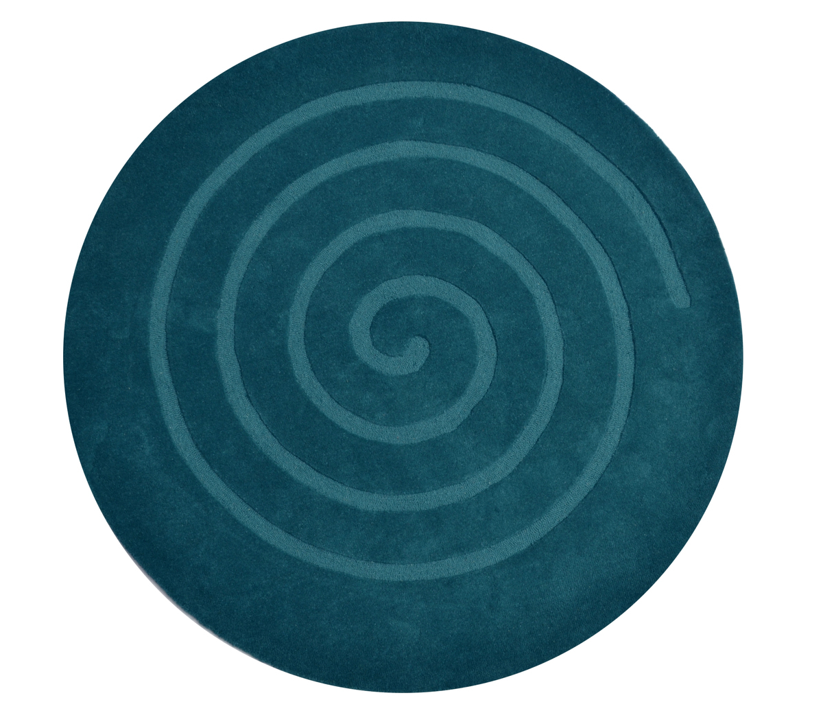 Squircle Rug Handwoven Round Wool Rug - Swirl - Turquoise - Rug Club