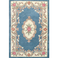 Hand Carved Wool Rug - Avalon - Blue