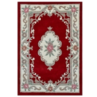 Hand Carved Wool Rug - Avalon - Red