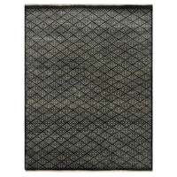 Designer Handknotted Wool Rug - New York - Charcoal