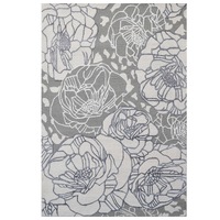 Floral Handmade Wool Rug-Botanical 6365-Silver Multi