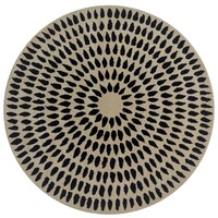 Handmade Woollen Round Rug-Decotex 6386-Beige Charcoal
