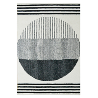 Handmade Woolen Rug-Eclipse 6303-Ivory/Black