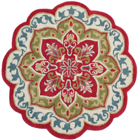 Handmade Floral Wool Rug-Petals 6287-Red