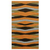 Modern Handmade Wool Rug - Stalle 6249 - Orange/Multi
