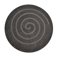 Handwoven Round Wool Rug - Swirl - Ash Grey