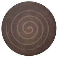 Handmade Round Wool Rug - Swirl - Brown