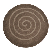 Handwoven Round Wool Rug - Swirl - Chocolate