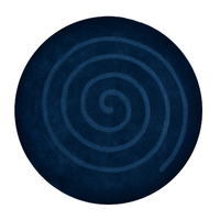 Handwoven Round Wool Rug - Swirl - Navy