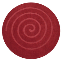 Handmade Round Wool Rug - Swirl - Red