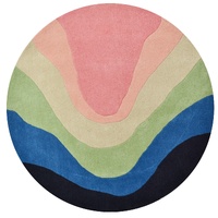 Handmade Designer Round Rug-Wave 6413-Multi