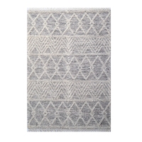 Designer Flatwoven Wool Rug - Aura 6235 - Ivory/Black