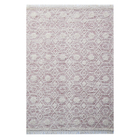 Designer Flatwoven Wool Rug - Aura 6236 - Ivory/Red