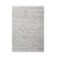 Designer Flatwoven Wool Rug - Aura 6237 - Ivory/Black