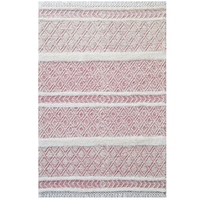 Designer Flatwoven Wool Rug-Aura 6239-Ivory/Red