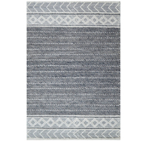 Handwoven Modern Wool Rug-Charcoal/Ivory