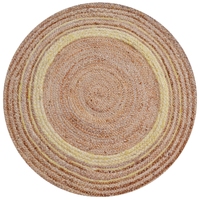 Tribal Round Jute Rug-Ripple 1108-Natural/Ivory