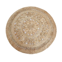 Tribal Round Jute Rug - 1079 - Natural