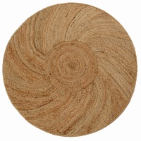 Handwoven Natural Jute Rug-Spiral 1136-Natural