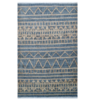 Designer Jute & Denim Rug - Symbol 1095 - Denim