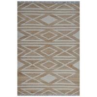 Natural Handwoven Jute Rug-Toulon 1133-Natural/Ivory