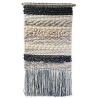 Artisan Decor Handwoven Woolen Wall Hanging - AD005 - Ivory/Black
