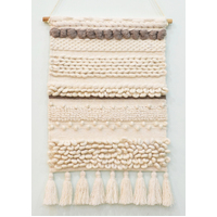 Artisan Decor Handwoven Woolen Wall Hanging - AD011 - Ivory