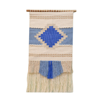 Artisan Handwoven Trendy Wall Hanging - AD012 - Ivory/Blue