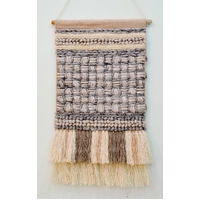 Handwoven Woollen Wall Hanging - AD16 - Ash Grey/Sand